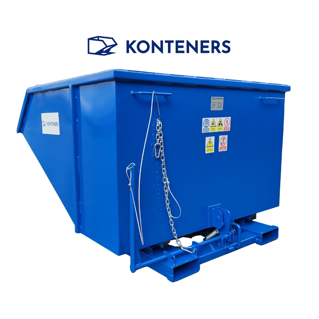 Kontener samowyładowczy KS1500 - dźwignia + zderzak Kontener samowyładowczy KS1500 - dźwignia + zderzak