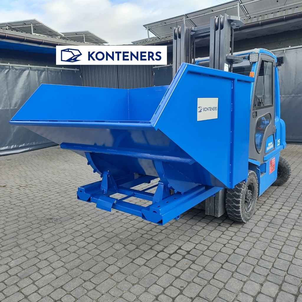 Kontener samowyładowczy KS1500 - dźwignia + zderzak Kontener samowyładowczy KS1500 - dźwignia + zderzak