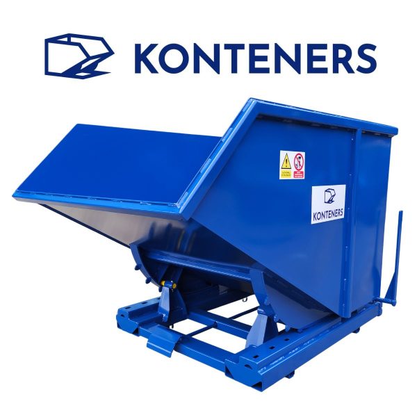 Kontener samowyładowczy KS1000 - 1m3 - dźwignia + zderzak