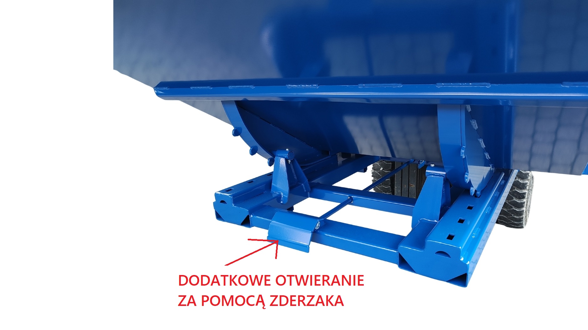 Kontener samowyładowczy KS1500 - dźwignia + zderzak Kontener samowyładowczy KS1500 - dźwignia + zderzak